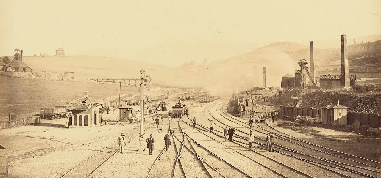 Gare du Pont de l'Ane en 1865. Source https://mamc.saint-etienne-metropole.fr/it/collections?combine=&field_type_oeuvre_target_id=All&page=445